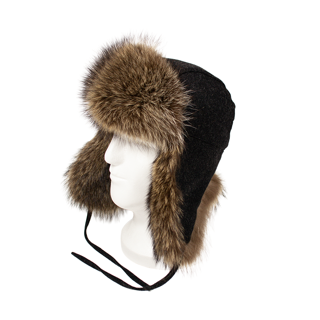 Russenmütze Fellmütze Uschanka Waschbärfell