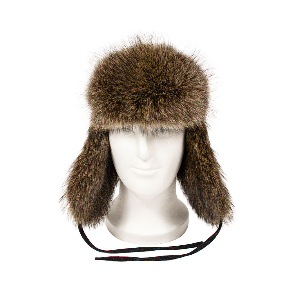 Russenmütze Fellmütze Uschanka Waschbärfell