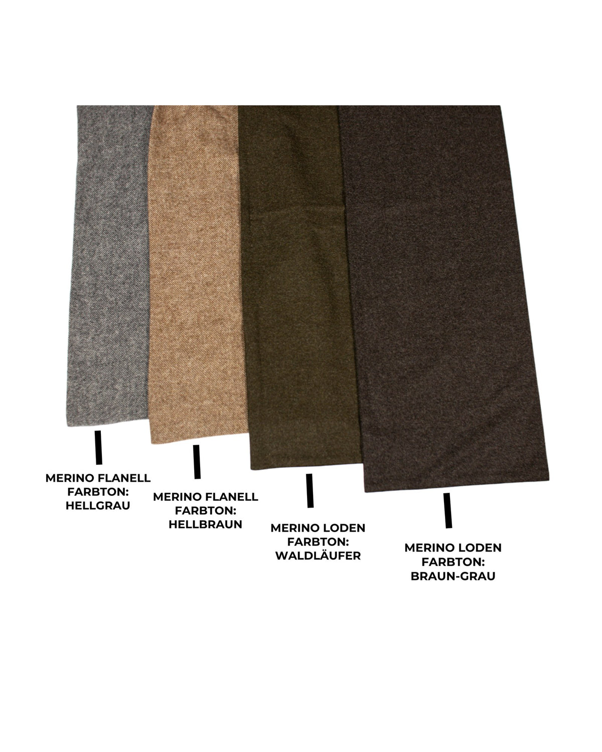 Stoffauswahl: Merino Flanell hellgrau und hellbraun, Merino Loden Waldläufer und braun-grau