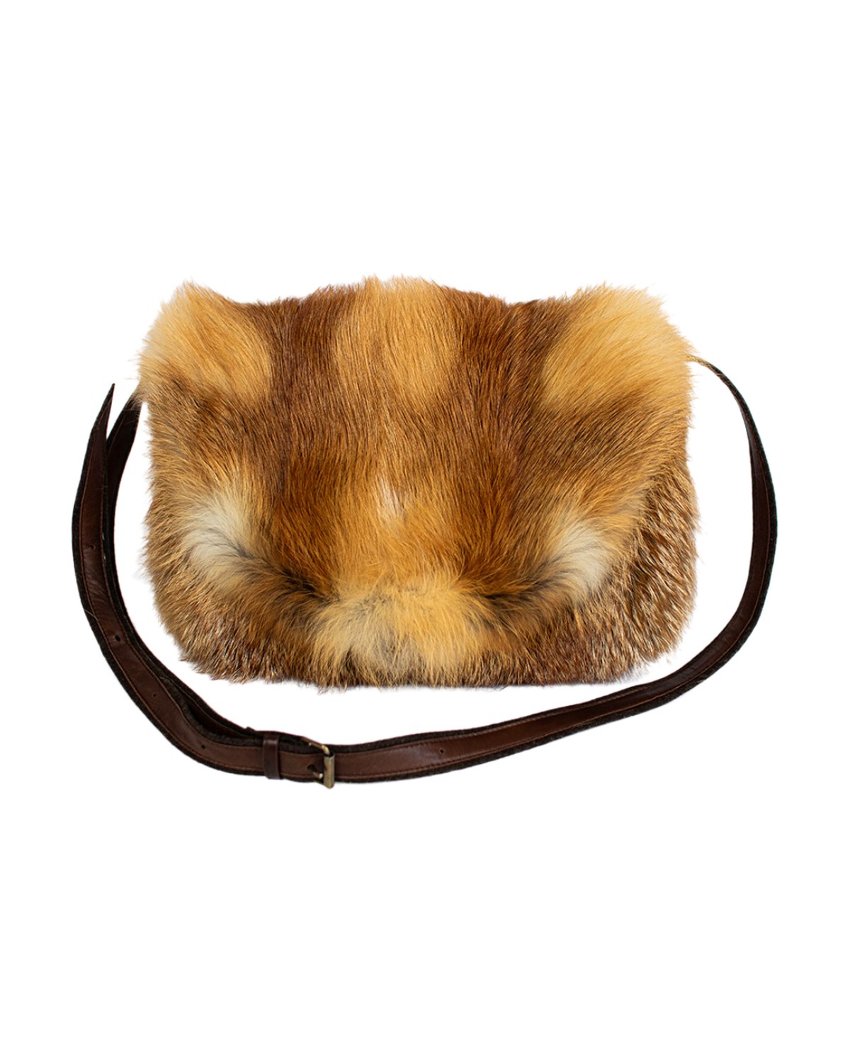 Rotfuchstasche Modell FOX BAG mit Fellklappe und Lederriemen