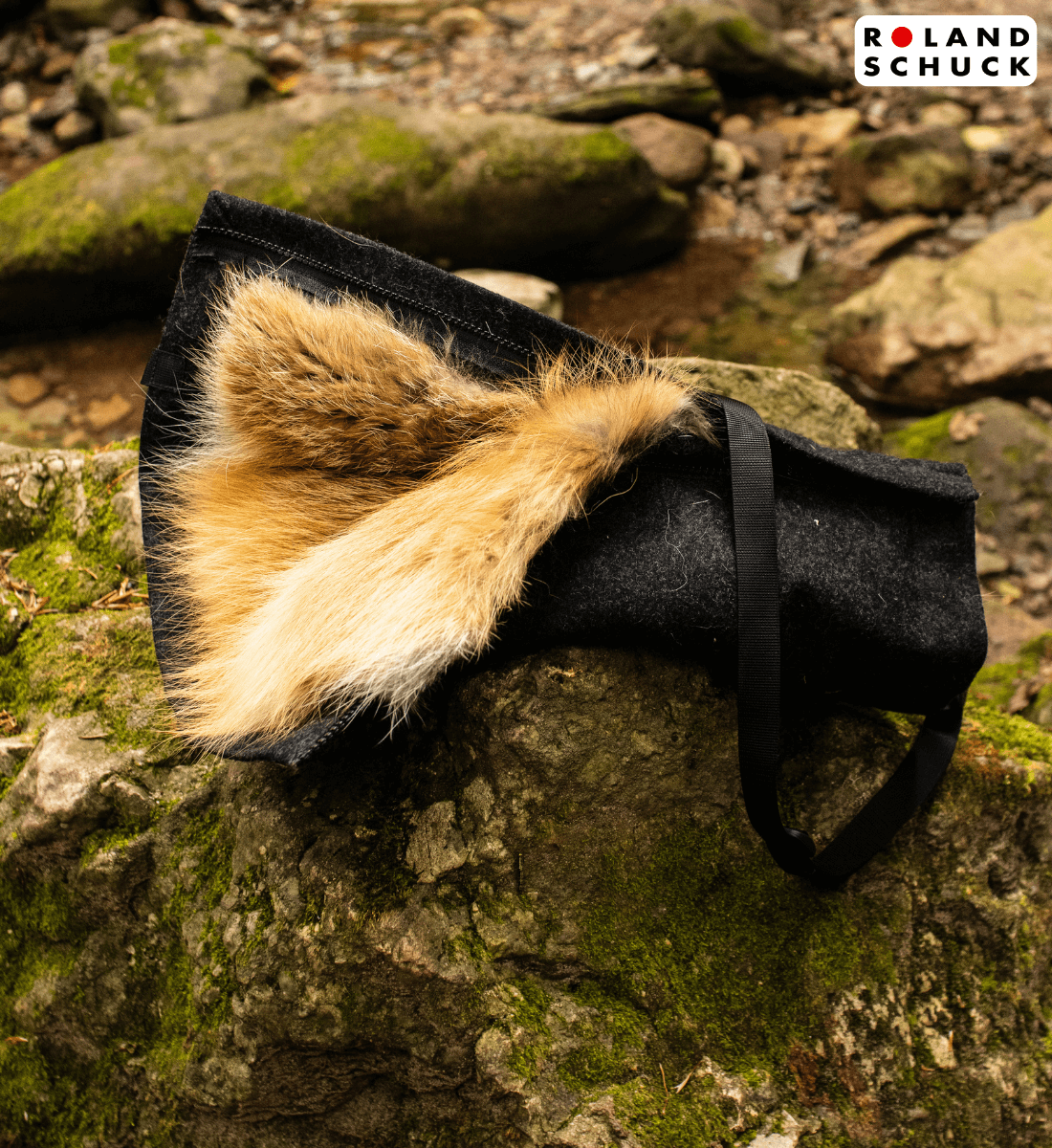 Pelzmuff - Rotfuchs Loden-Muff/-Sitzkissen Anthrazit