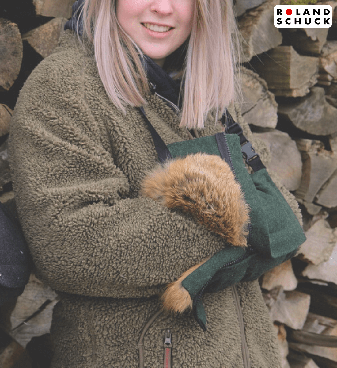 Pelzmuff - Rotfuchs Loden-Muff/-Sitzkissen Anthrazit