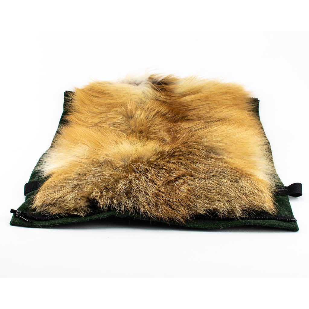Pelzmuff - Rotfuchs Loden-Muff/-Sitzkissen Grün - Schuck Pelzhandel