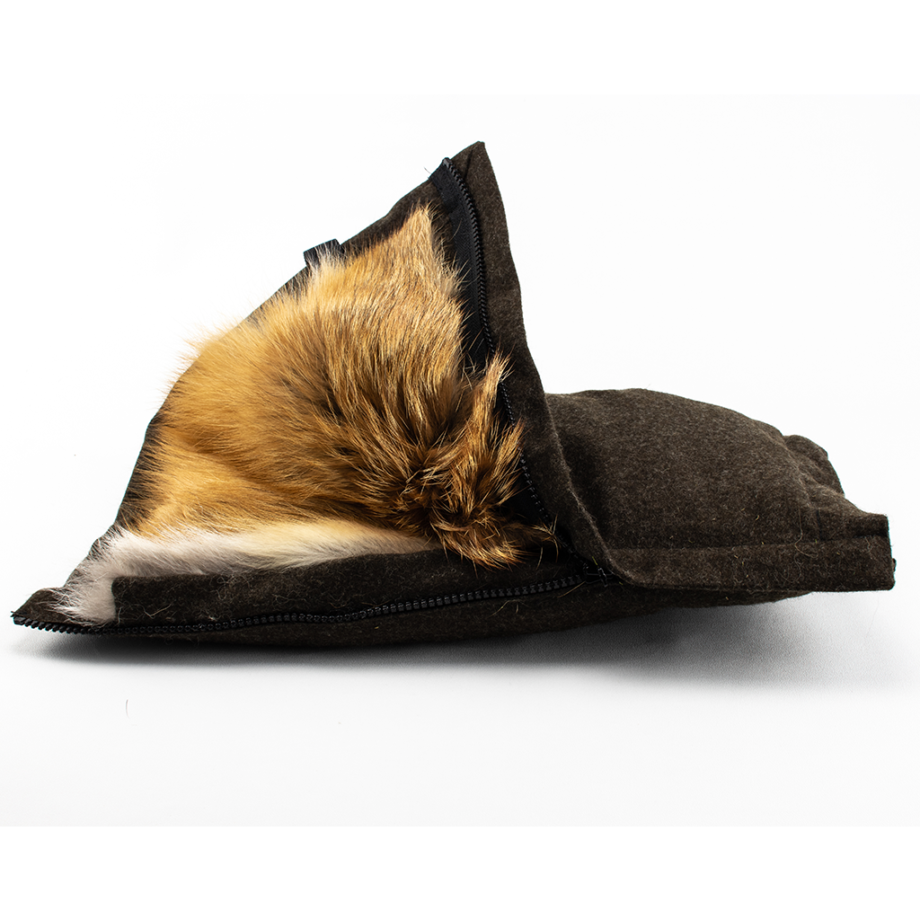 Pelzmuff - Rotfuchs Loden-Muff/-Sitzkissen Braun - Schuck Pelzhandel