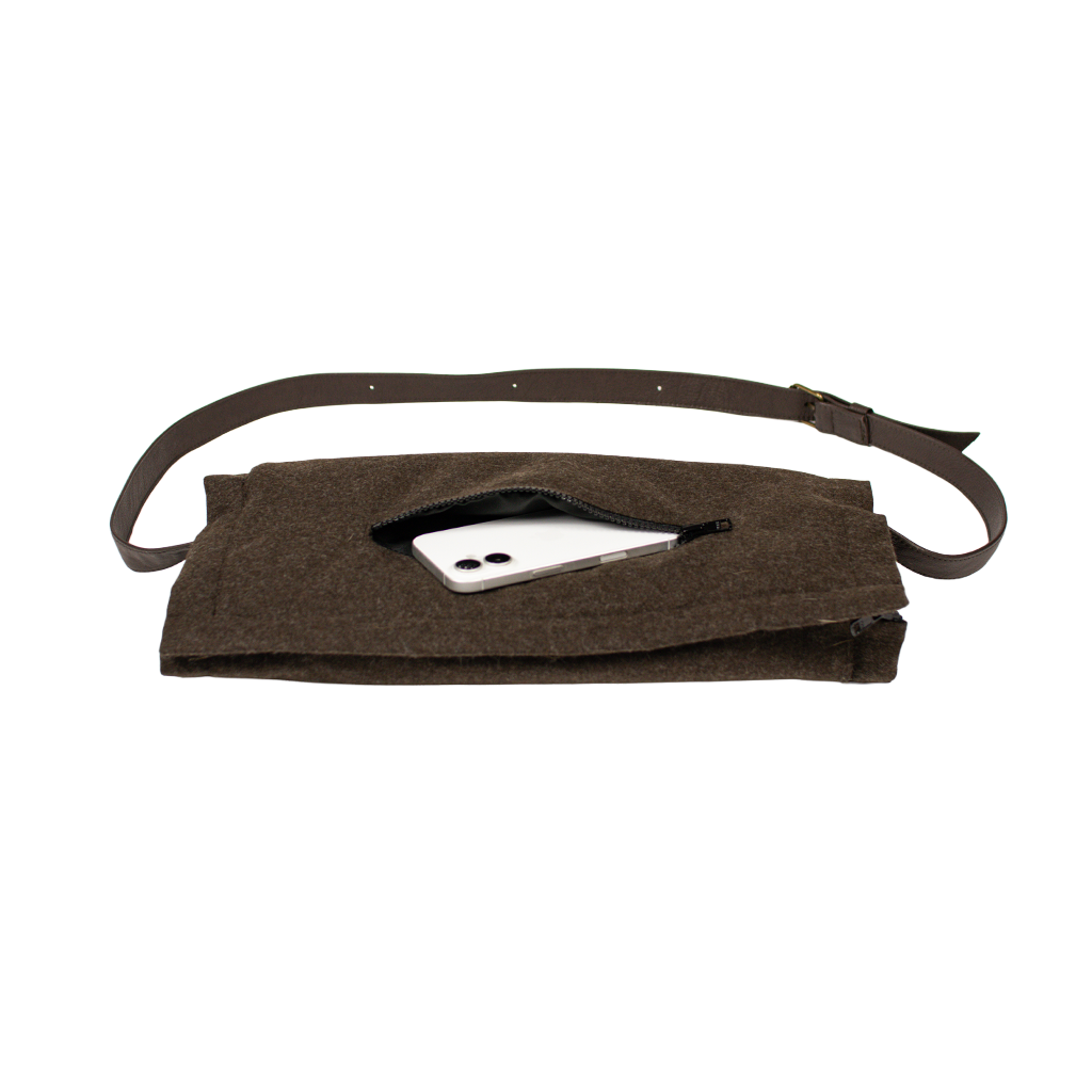 Pelzmuff - Rotfuchs Loden-Muff/-Sitzkissen Braun