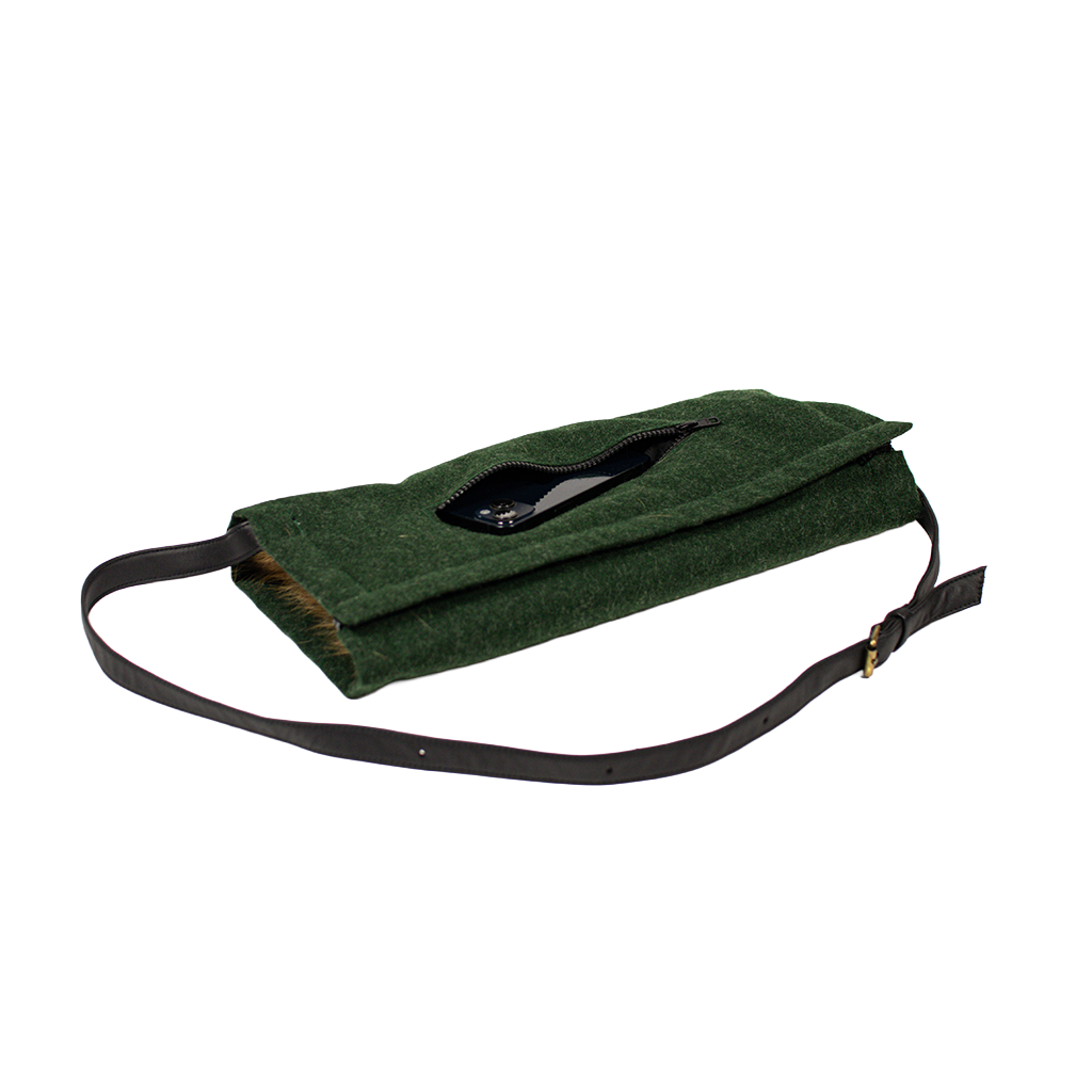 Pelzmuff - Rotfuchs Loden-Muff/-Sitzkissen Grün