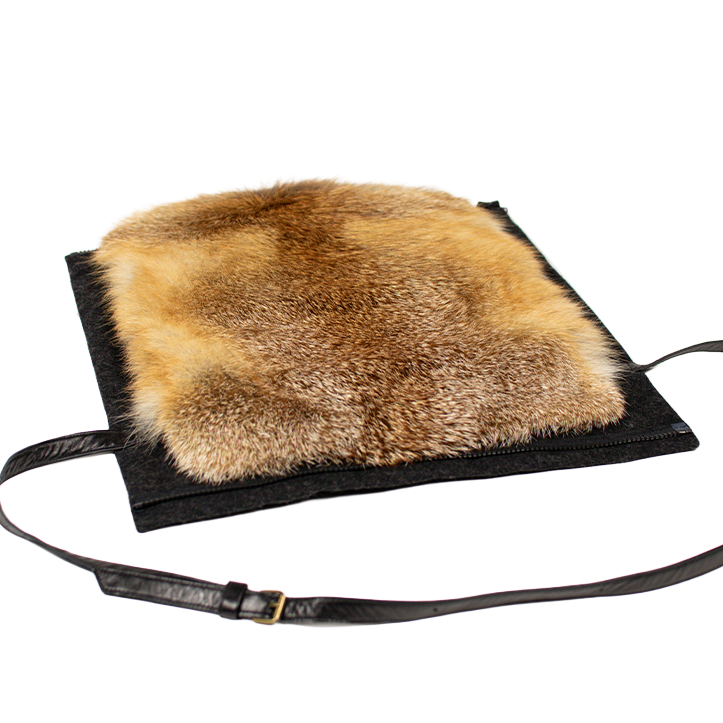 Pelzmuff - Rotfuchs Loden-Muff/-Sitzkissen Anthrazit