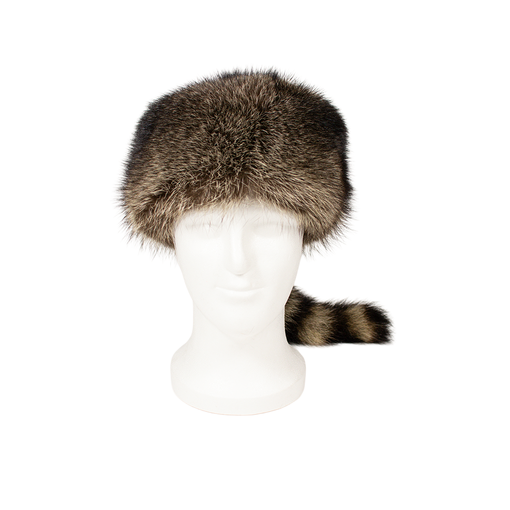 Waschbär Fell Trapper Mütze