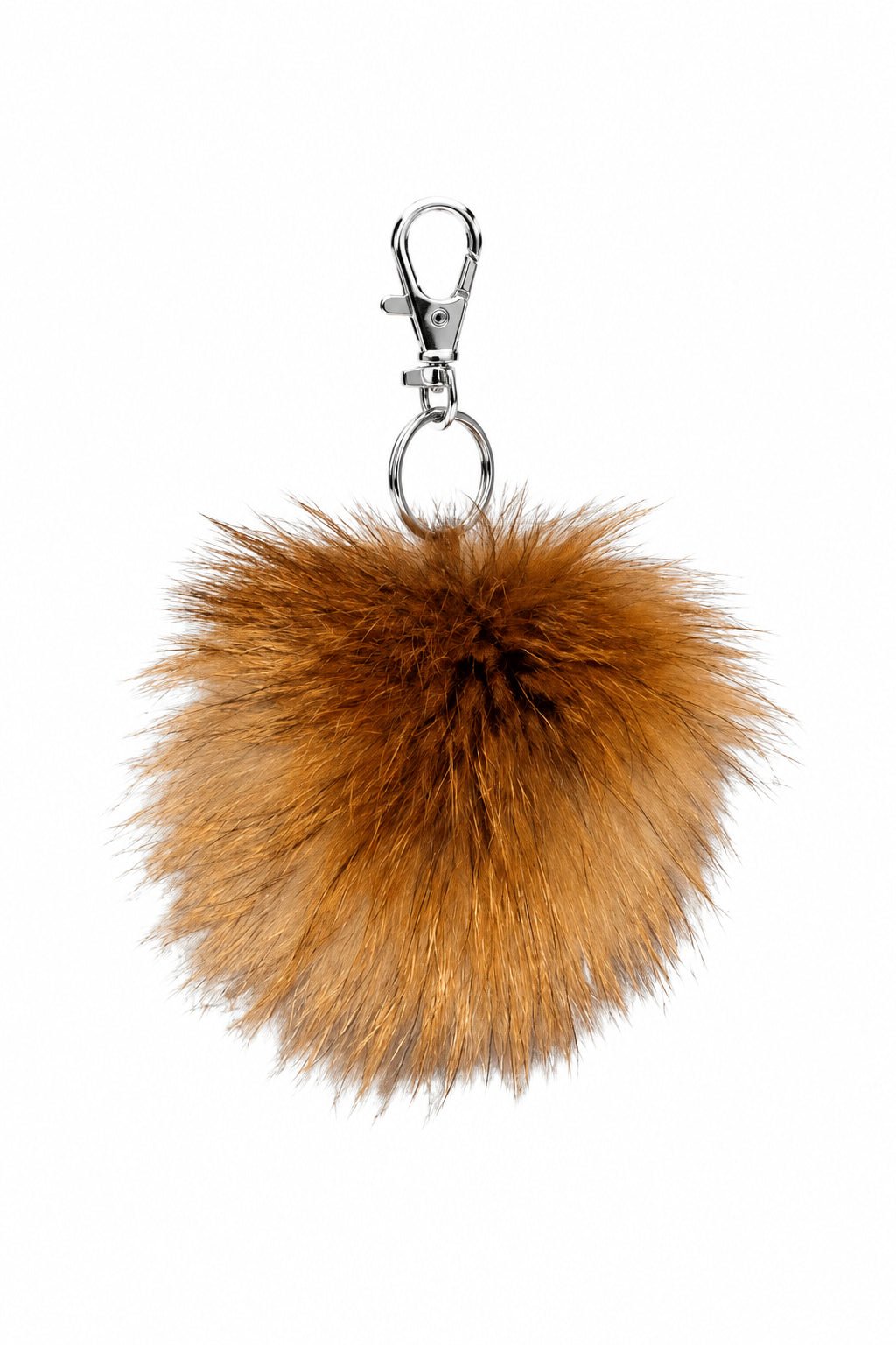 Rotfuchs-Bommel mit Karabiner, freigestellt