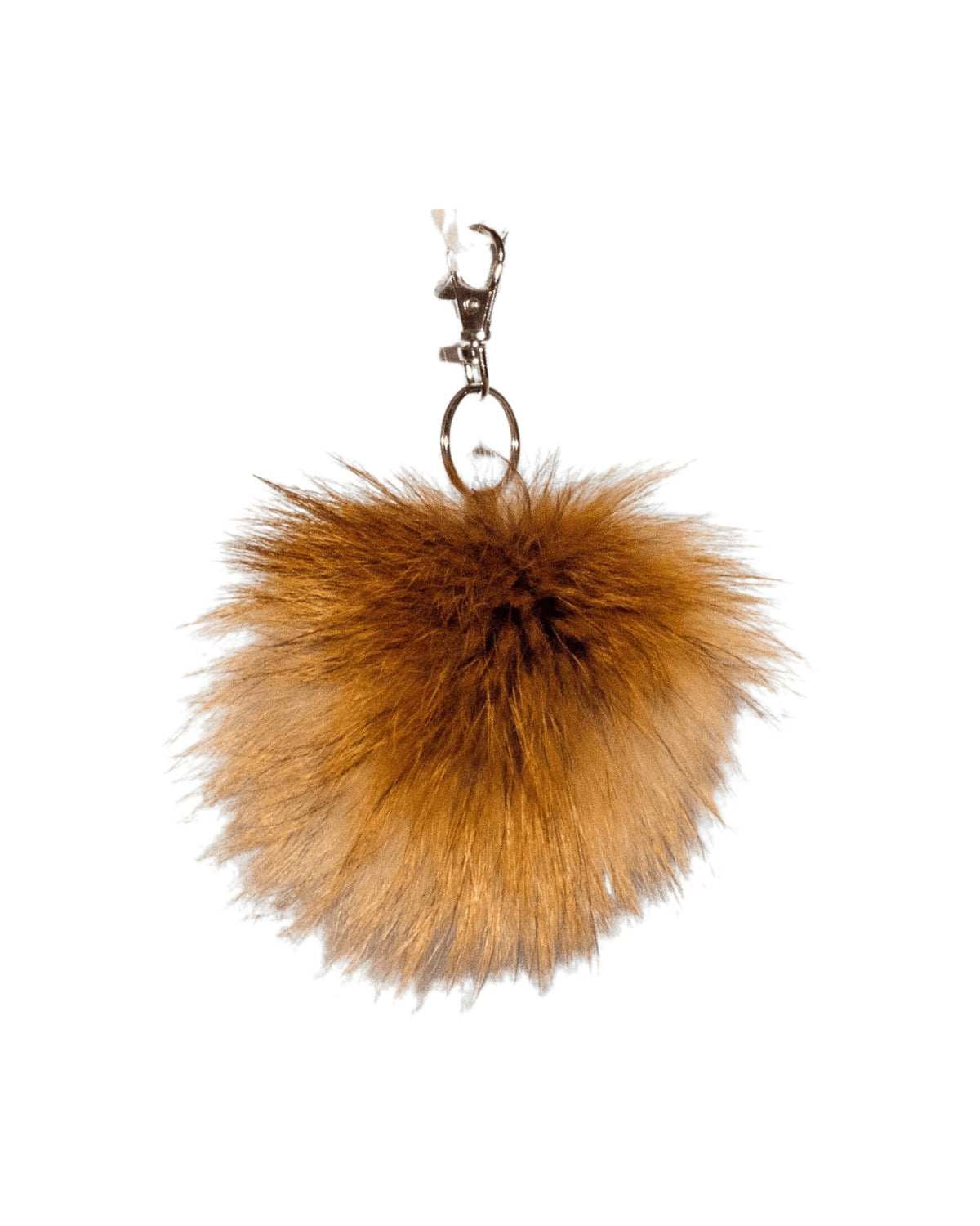 Rotfuchs-Bommel mit Karabiner, freigestellt