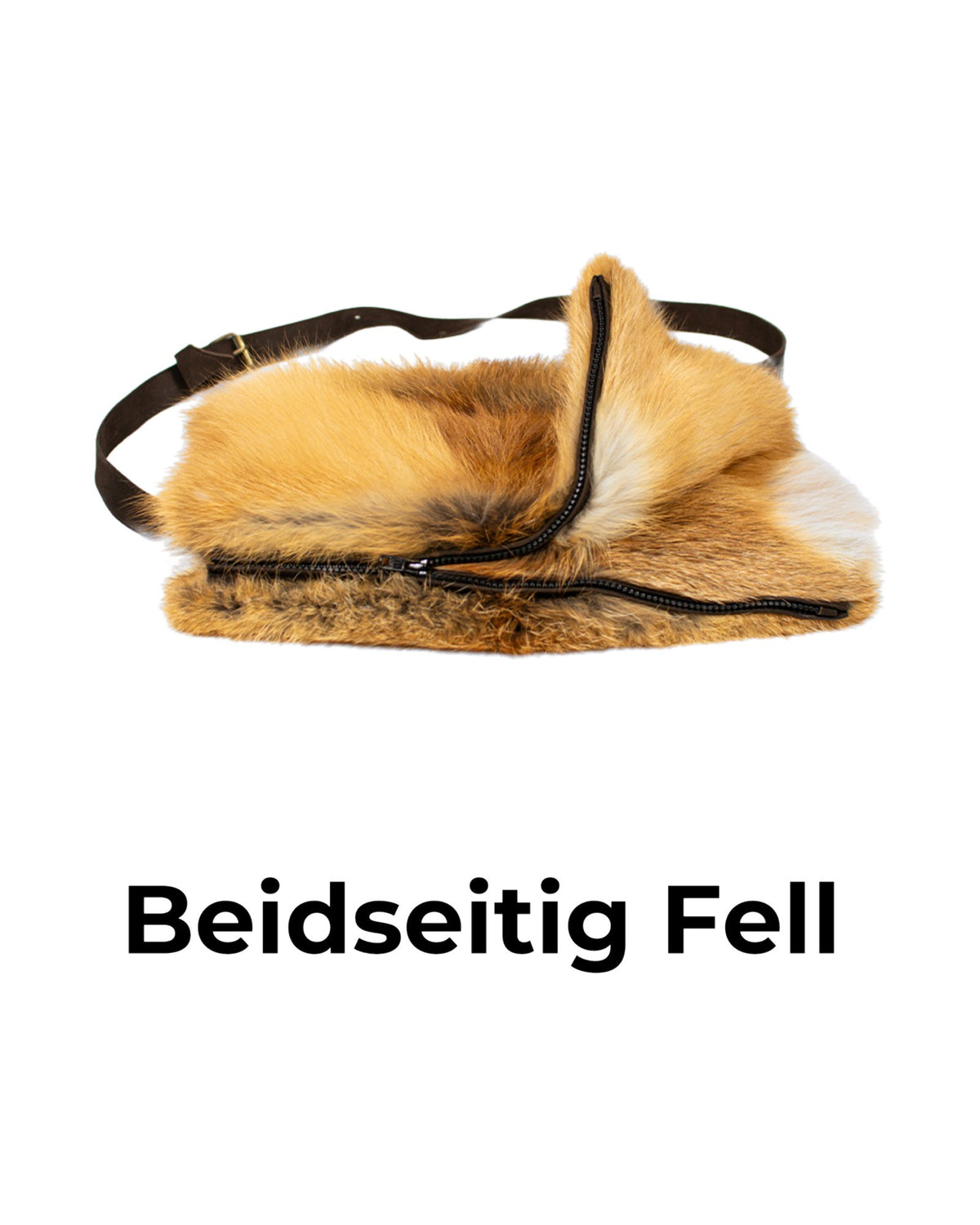 Rotfuchs Vollfell-Muff, beidseitig mit Fell gearbeitet