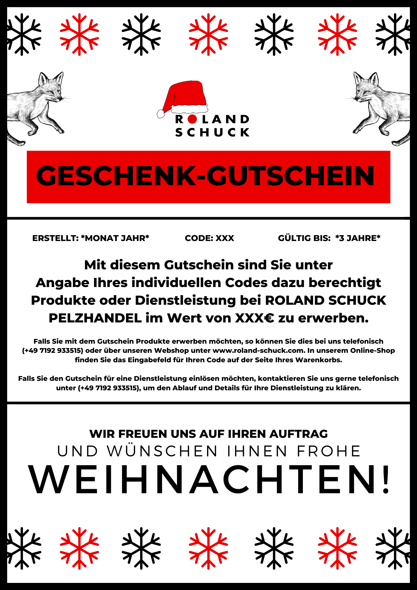 Geschenk-Gutschein (PDF-Datei im Din A4 zum selbst Ausdrucken)