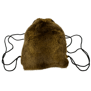 JAGDSACK - Nutriafell-Beutel mit Wildleder